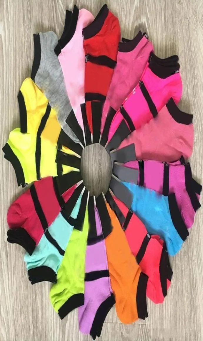 Pink Black Socks Adult Cotton Short Ankle Socks Sports Basketball Soccer Teenagers Cheerleader New Sytle Girls Women Sock with Tag4212250