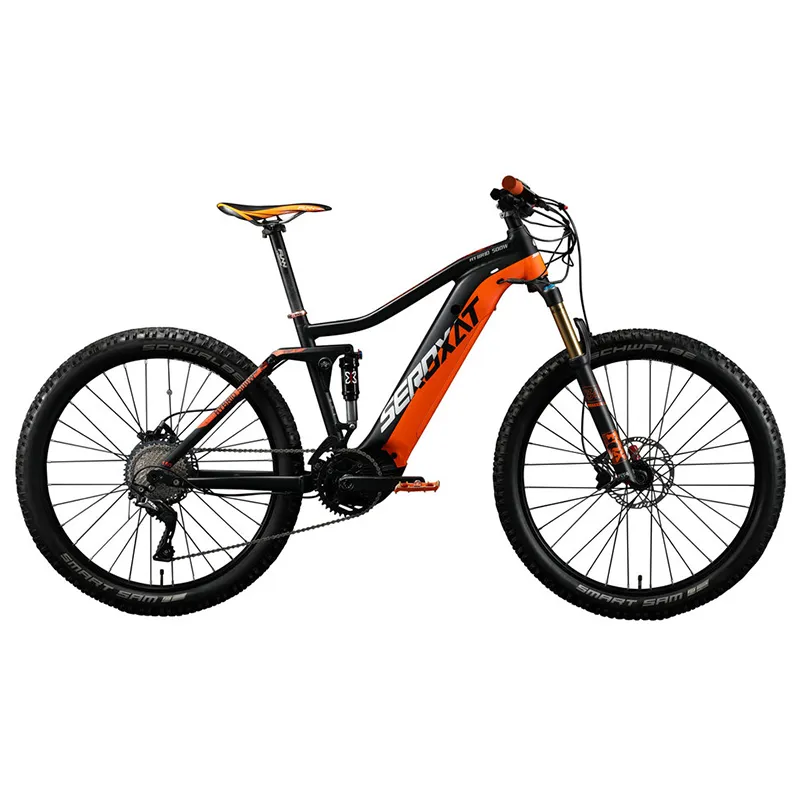 Cadre de vélo électrique Seroxat 27.5 / 29er Cadre de vélo de montagne Batterie interne Cadre de vélo de vélos Hybride G521 M600 MOTEUR 500W