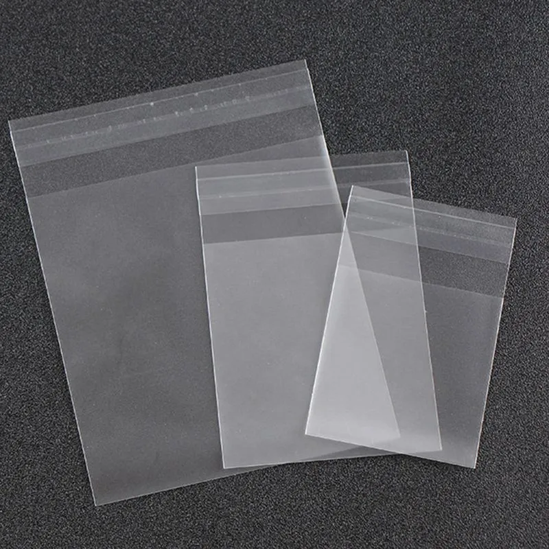100Pcs/Set Semi Transparent Frosted Cookie Candy OPP Bag Self-Adhesive Plastic Biscuits Snack Baking Package Holder Gift Party 3