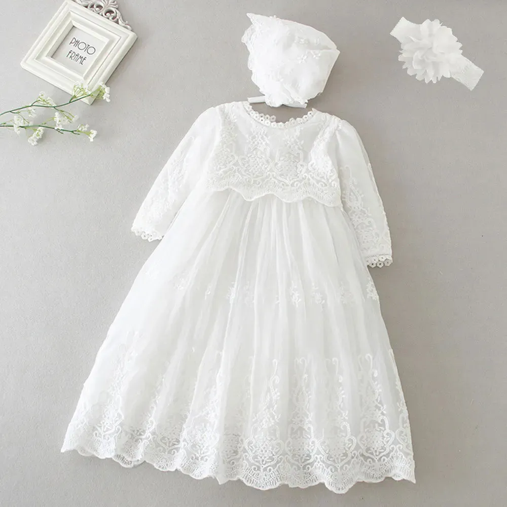 Hetiso Baby Girls Dress Long Sleeve Kids First Birthday Ball Dresses Frust اطفال للمعمودية وصيفات الشرف 3-24 شهرًا 240407