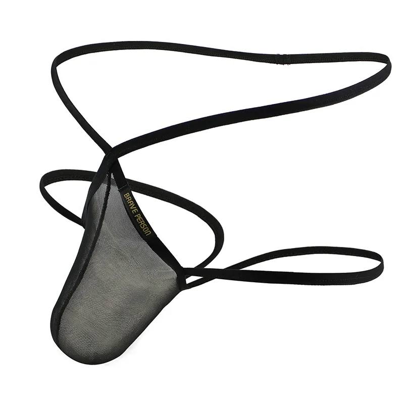 Super sexy transparant ondergoed mannen penis zakje string-briefs dunne mesh mannen g-string mini tanga plus size s-xl