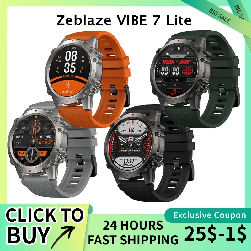 Uhren Zeblaze Vibe 7 Lite Smart Watch Groß 1,47 '' ips display vosie namens 100+ Sportmodi Herzfrequenz Blut