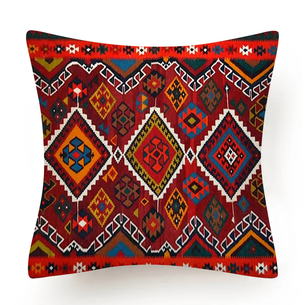 Indian Ethnic Pillow Case Red Bohemian Pudowcase Morty Interior for Home Decor Dekorativa kuddar för elegant soffa 40x40 45x45