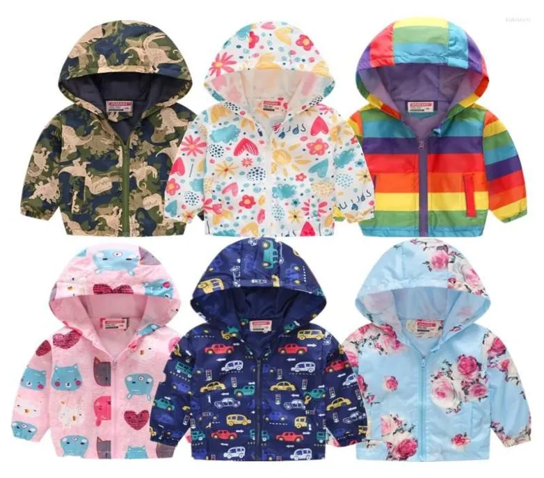 Jackor 2022 Spring Autumn Hooded Boys Girls Clothing Kids Rockar för Baby Tops Fall Infant Girl Clothes Windbreak Coat3686588