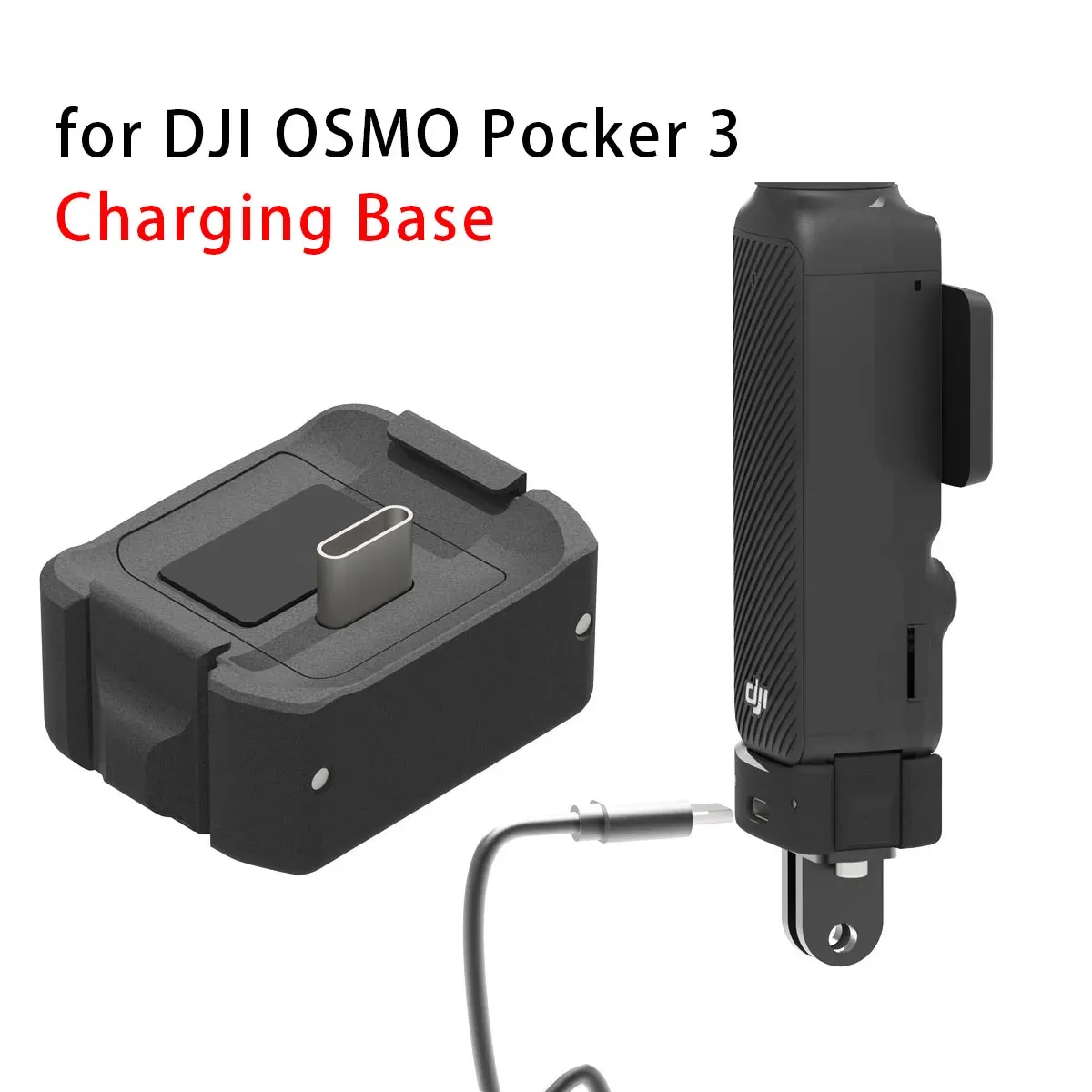 Tillbehör för DJI Pocket 3 Laddning Bas Typec 1/4 Mount Adapter dricker Gimbal Camera för DJI Pocket 3/Osmo Pocket Camra Tillbehör