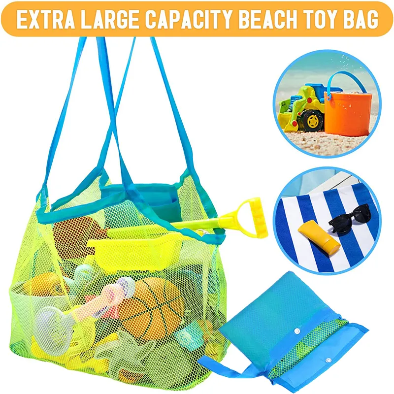 Sac en mailles de plage portable pour enfants sable de sable pliable protable extérieur de plage de plage sac à vêtements