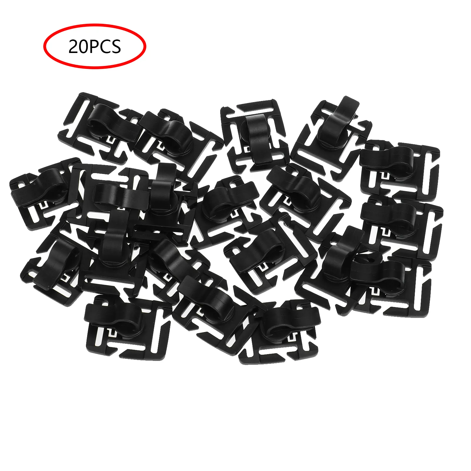 20 Pcs D-Ring Webbing Clips for Molle Backpack Tactical Bags Vest Belt Accessories Webbing Attachments Sets Gear Clips Hooks