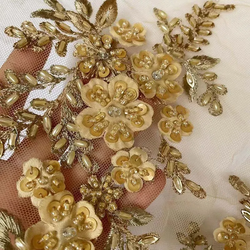 3D Beaded Flower Gown Appliques Sewing Patch, Lace Sequin Embroidery  Applique 21x12CM Sew-On Patches for Dresses from Dhgate Other Garden  Buildings - price 5.57