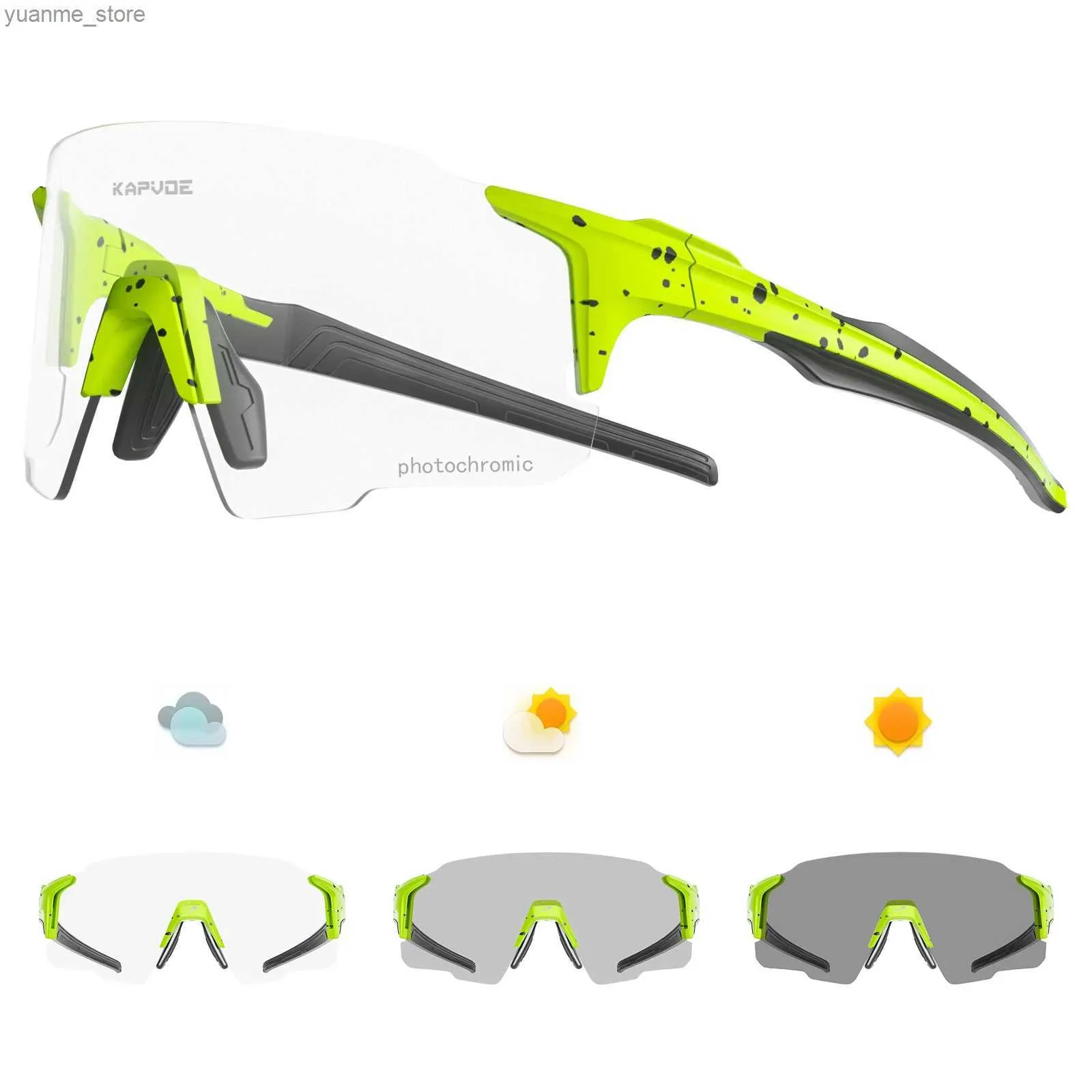 Okulary na zewnątrz okulary rowerowe Kapvoe okulary fotochromowe okulary rowerowe mężczyźni kobiety rower Uv400 okulary na świeżym powietrzu okulary przeciwsłoneczne gafas ciclismo y240410