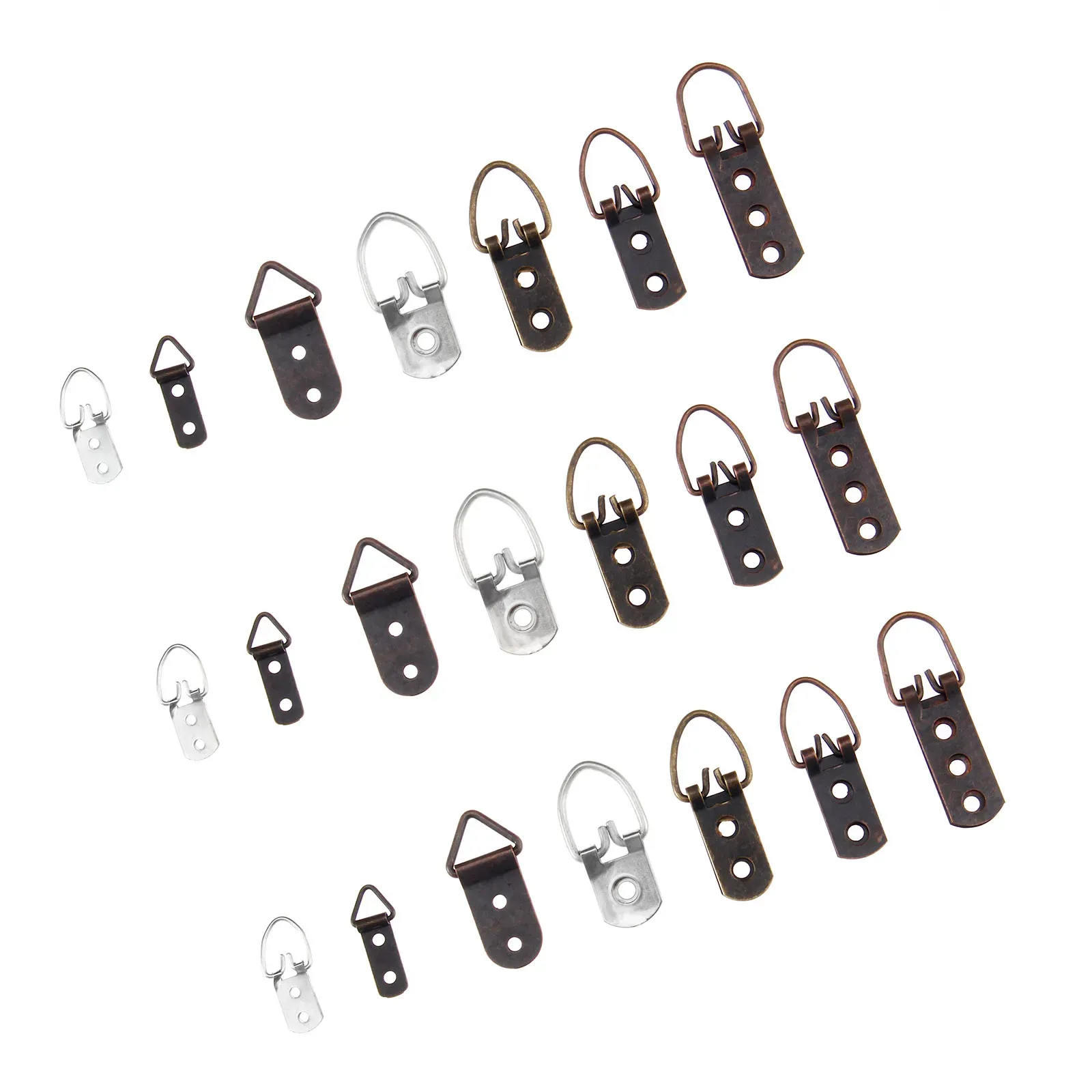 Heavy Duty Picture Hooks 100-Pack Heavy Duty D-Ring Picture Hangers With Screws - 2 Hole Design Supports 40 Lbs Each Hanger Project