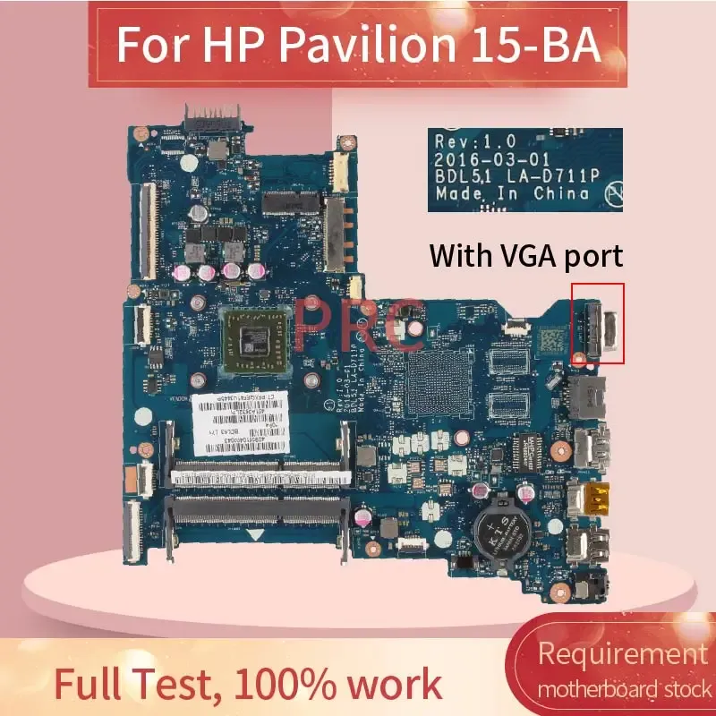 Scheda madre E1/E2/A8 per padiglione HP 15BA 15AF Notebook Motherboard Lad711p LAC781P 818650501 818059601 858589601 Laptop Mainboard per laptop