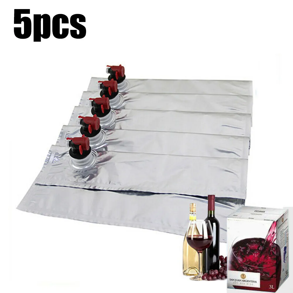 5 / 3L Sac 5l dans la boîte avec sac de rangement en papier d'alimentation en papier papier de rangement pour boissons pour boissons à vin Dispensateur de vin grande capacité