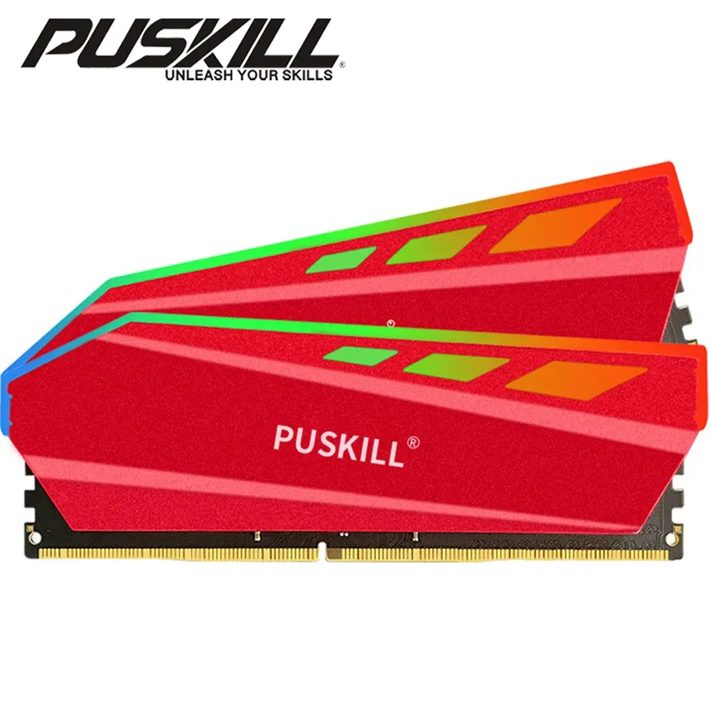 Rams Puskill Memoria DDR4 4GB 8GB 16GB 32GB DDR3 DDR5 1600 2400 2666 3200 4800 5200MHz RGB Memory Desktop COOLING VEST RAM