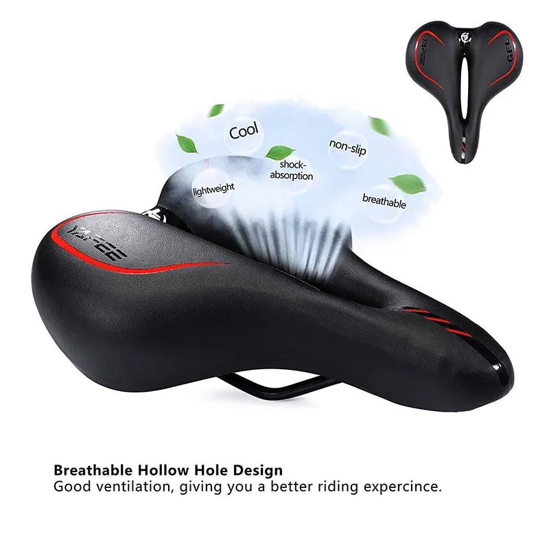 Silica Silica Gel Leather Bicicleta sela à prova de choque Big Ass Bike Bike Seat Sport Racing Riding Acessórios de ciclismo Casto Ciclista