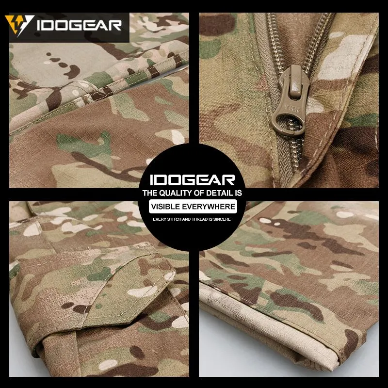 IDOGEAR GL سراويل تكتيكية CP حقل Airsoft السراويل العسكرية كامو مرنة سراويل عارضة متعددة المشي لمسافات طويلة الصيد كامو 3204