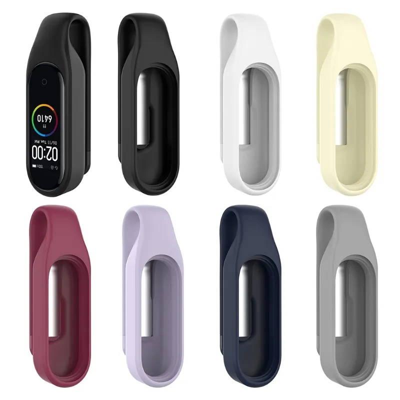 Novo rastreador de pulseira protetora Anti Lost Soft Cover para Xiaomi Miband 6/5 Shell Silicone Clip Buckle Solter para Mi Band 7