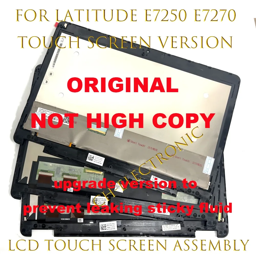 Ekran Dell Latitude E7250 E7270 LCD LED Podświetlenie Podświetlenie Ekran Zamiennik Zamiennik Zespół wyświetlacza laptopa ramki