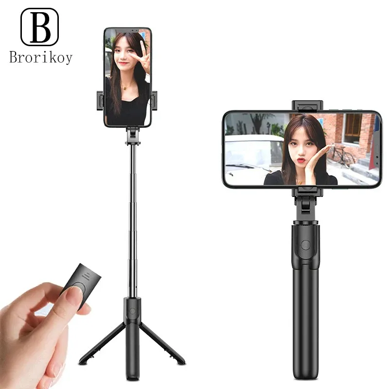 Sticks S02 Bluetooth Tripod Sluiter draadloze opvouwbare selfite stick met afstandsbediening draagbare handheld voor iPhone Huawei Samsung S21