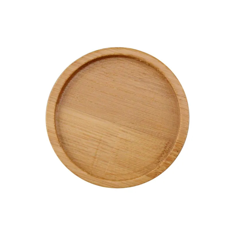 Bambou Plateau Bonsaï Holder Round Plant Plante pour succulent pot Wood Flower Pot Holder Fleur