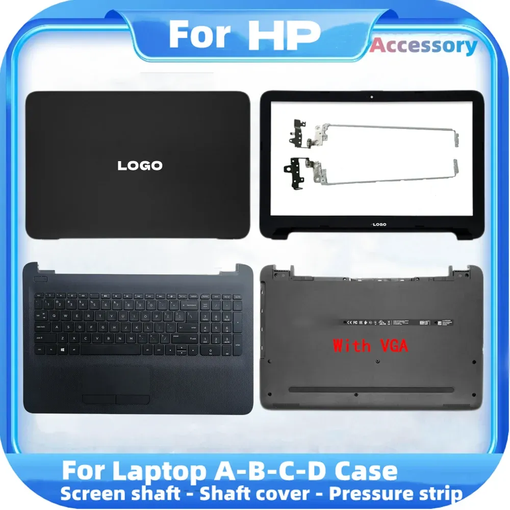 Cases NEW LCD Back Cover For HP 250 255 256 G4 G5 15AC 15AY 15AF Laptop Front bezel/LCD Hinges/Palmrest/Bottom Case 900263001