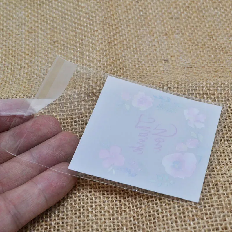 50/100pcs/lot writeありがとうキャンディークッキーバッグ結婚式の誕生日のための透明なベーキングバッグ