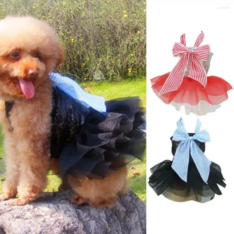 Robes de vêtements pour chiens robe en dentelle de mariage à point de chiot confortable enracineuse sans arc avec décoration