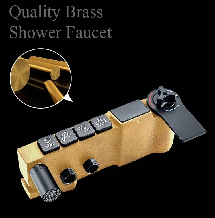 Matte Black Digital Shower System - LED Temperature Display ...