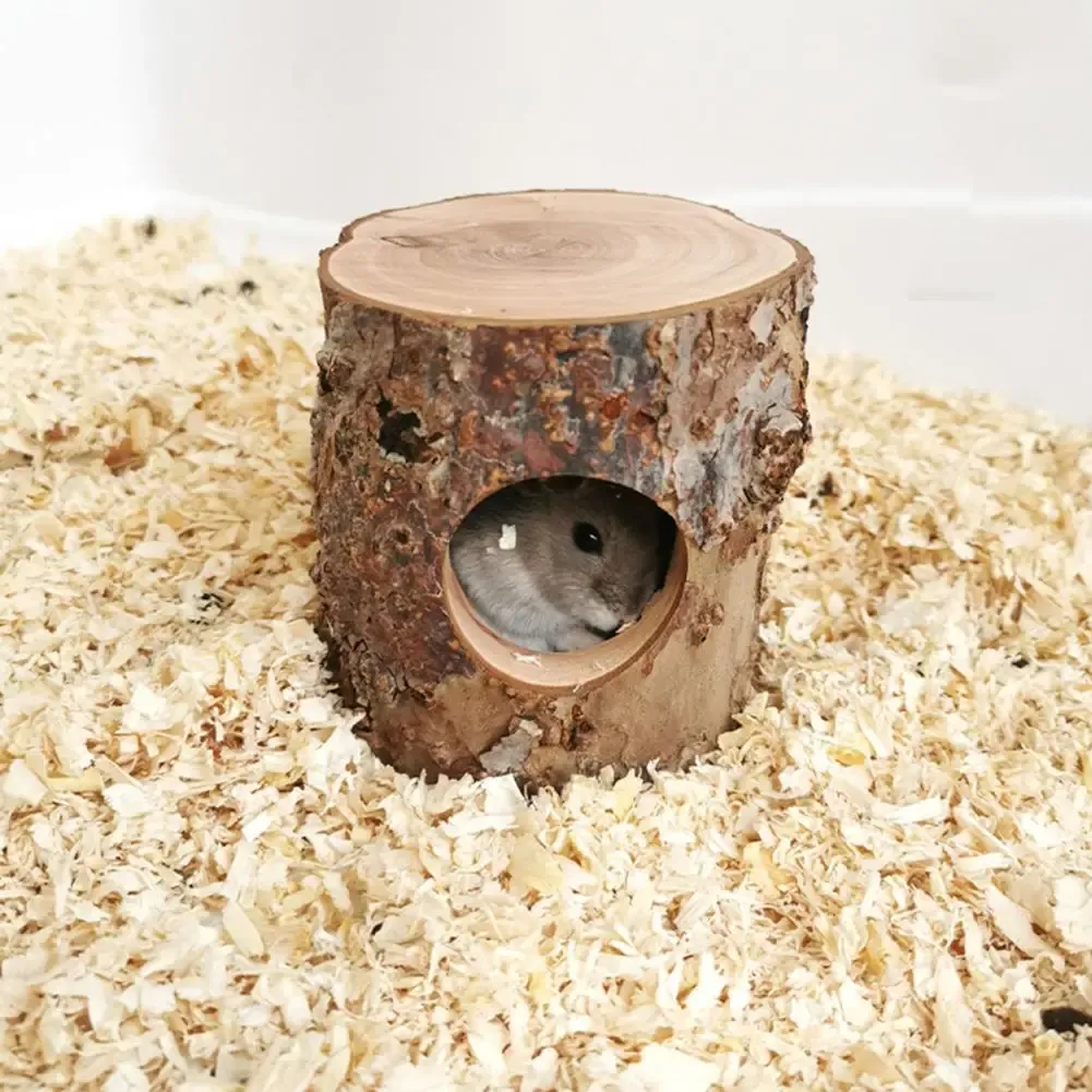 マウストンネルのおもちゃ噛み耐性水分耐性ペットの中空ツリートランクおもちゃ天然木製ハムスターマウストンネルチューブおもちゃケージのおもちゃ
