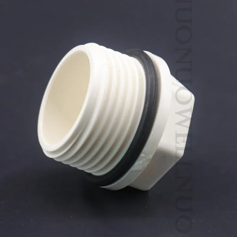 2pc 1/2" 3/4" 1'' to 2" White PVC Male Thread Pipe Plug PVC End Cap Connectors PVC Pipe Fitting Fish Tank Aquarium Pipe Adapter