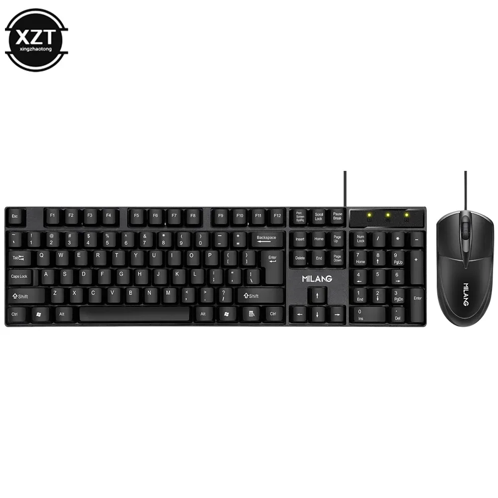 Combos T20 Wired Keyboard och Mouse Set Lämplig för Desktop Laptop Allinone Classic Business Office Business Keyboard and Mouse Set