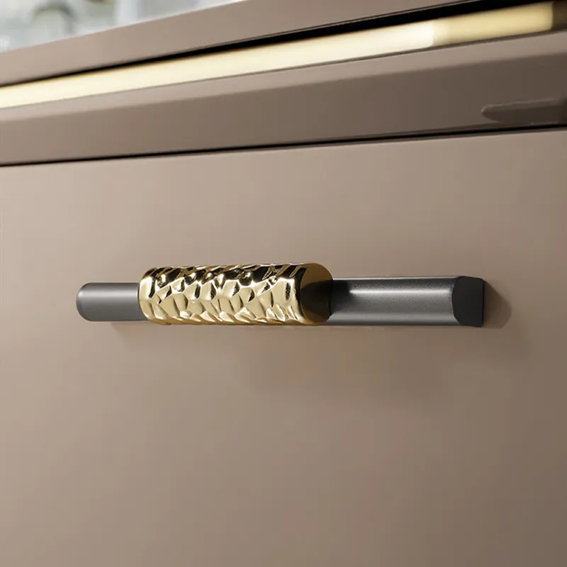 KK&FING ENW Gold Cabinet Door Handles Aluminum Alloy Wardrobe Cupboard Handles Drawer Knobs and Pulls Furniture Door Hardware