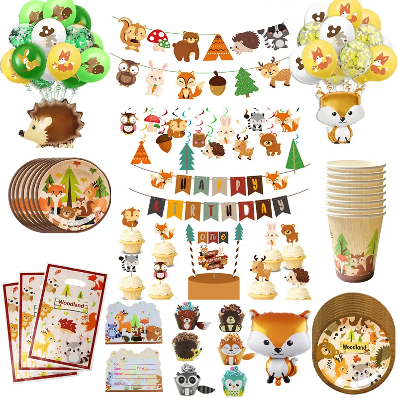 Woodland Animals Party Jungle Safari Birthday Party Decor Woodland Creatures Jungle Animal Forest Party Supplies Baby Shower