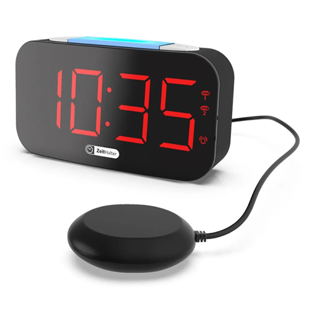 Loud Alarm Clock for Heavy Sleepers Vibrating Alarm Clock with Bed Shaker for Deaf and Hard of Hearing Night Light Snooze