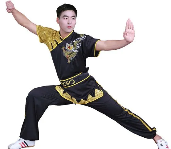 abbigliamento di arti marziali a manica corta unisex chinadult changchuan wushu uniformi nanquan tai chi abito nero/giallo/blu/bianco