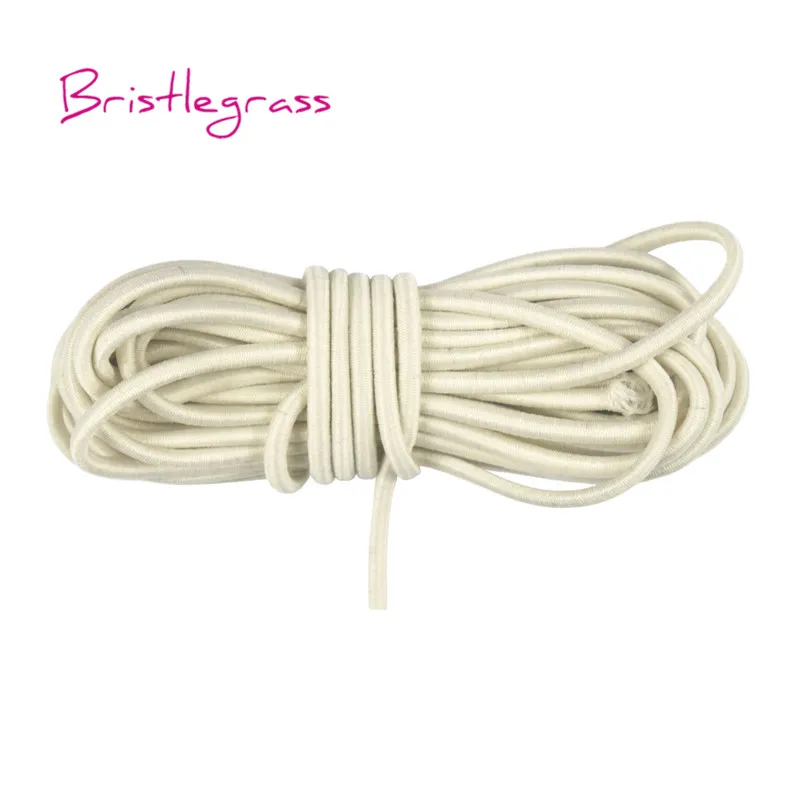 BRISTLEGRASS 5 Yard 2.5mm Solid Round Elastic Cord Rubber Bands Stretch String Sewing Trims Hair Tie Holder Rope Jewelry Making