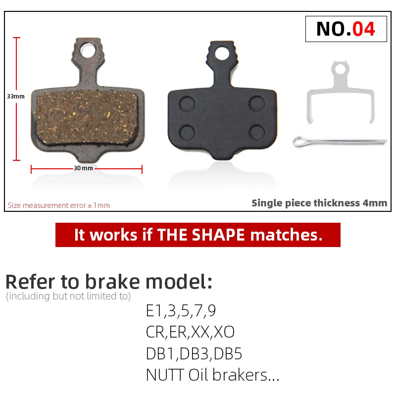 thumbnail image 2 of TDR Disc Brake Pads – 1 Pair Compatible With Avid Elixir E1/3/5/7/9, XX, XO, DB5/3, SRAM Bikes 2 of 4