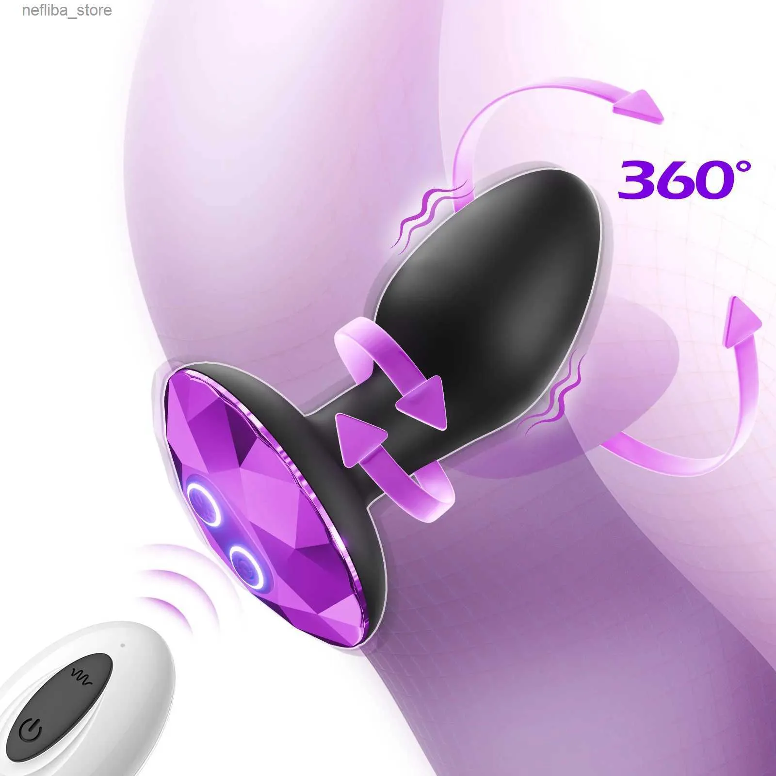 Andere Gesundheit Schönheit Artikel 360 Rotation Analstecker Vibrator Butt Plug mit Fernbedienungssteuermännern Prostata Massagebut