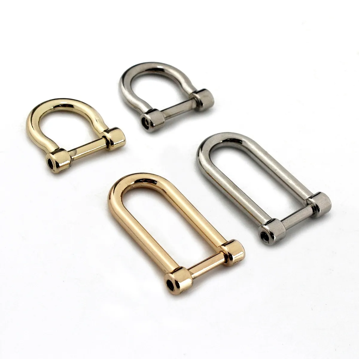 1st -legering häftklamrar Carabiner D Bow Shackle Leather Canvas BAG Belt FOB Key Ring Keychain Hook Screw Joint Connector Buckle