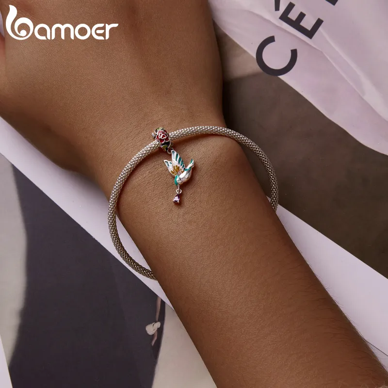 European Style Bracelet Charms S925 Sterling Silver DIY Charm Pendant With CZ - European Style For Bracelets Round Bead Charms For Jewelry Making
