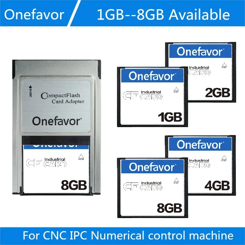 Kaarten OneFavor Compact Flash CF -kaart naar PCMCIA -adapter 1 GB 2GB 4GB 8GB geheugenkaart voor CNC IPC Numerieke besturingsmachine