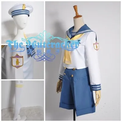 Cosplay club di nuoto Iwatobi gratuito cosplay hauka nanase cosplay bianco marinaio uniforme costume cosplay+ cappello+ calzini 11