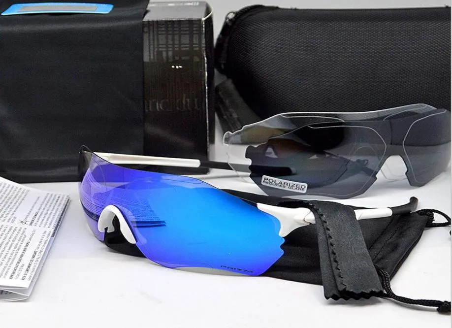 Nieuwe 3 lens mannen vrouwen gepolariseerd Volledige herziene fietsglazen fietssportmerk zonnebril buitenlucht Ev EvZero Sports Goggles3352639