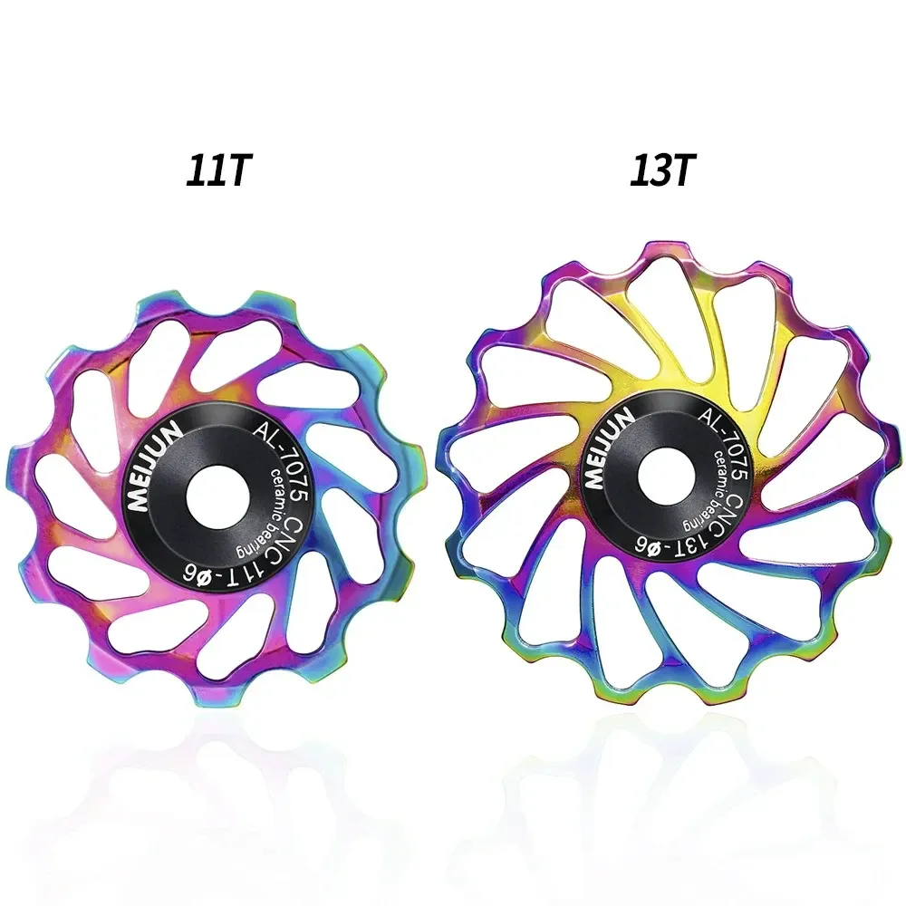 Bicycle Colorful Rear Derailleur Jockey Wheel 11T--18T Ceramic Bearing Pulley AL7075 CNC MTB Bike Guide Roller Idler 4mm 5mm 6mm