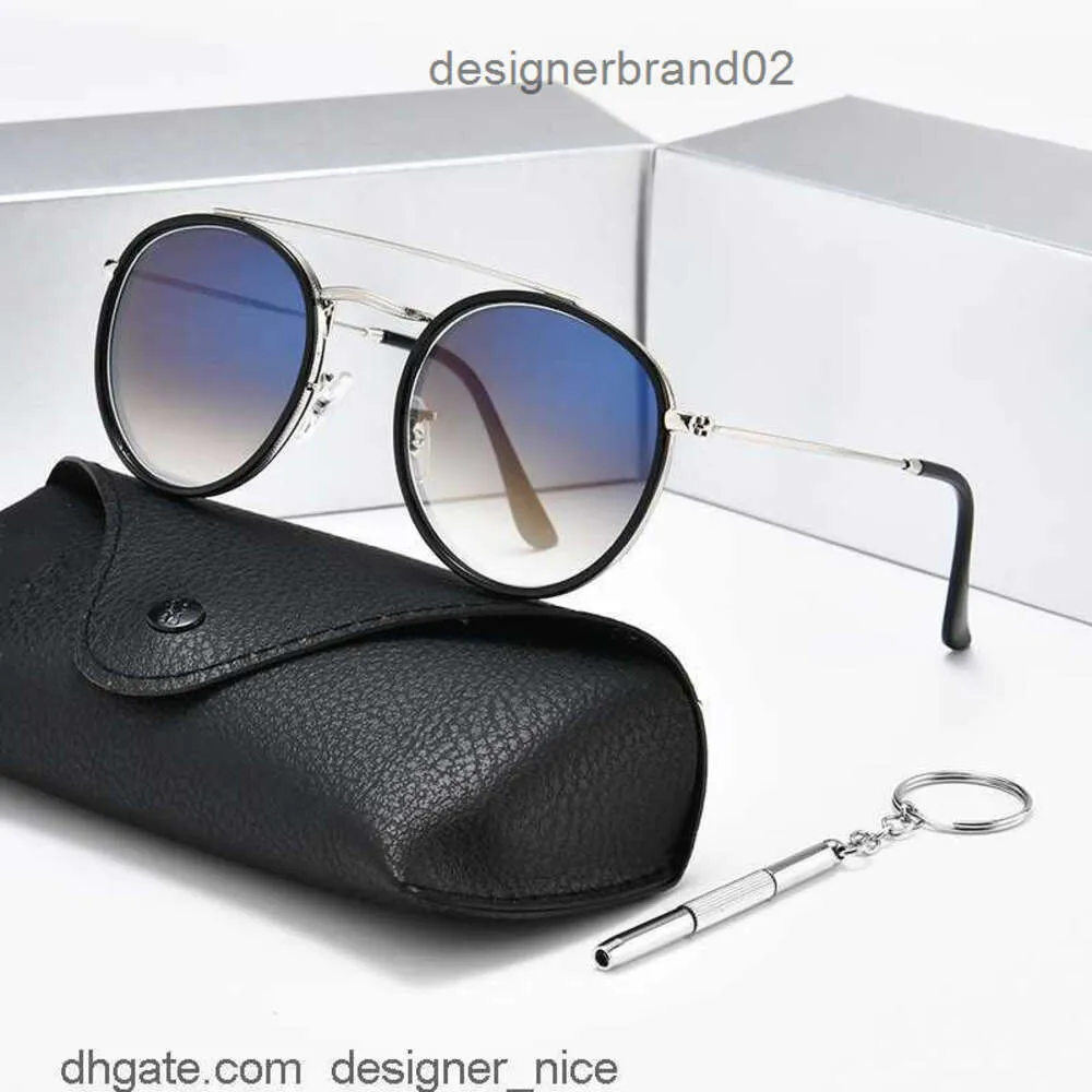 Luxury Retro Round Designer Sunglasses Polarized Women 2023 Brand Design Mirror Lens Circle Frame Sun Glasses Cool 3647 Shades rainess ban bands 03I8