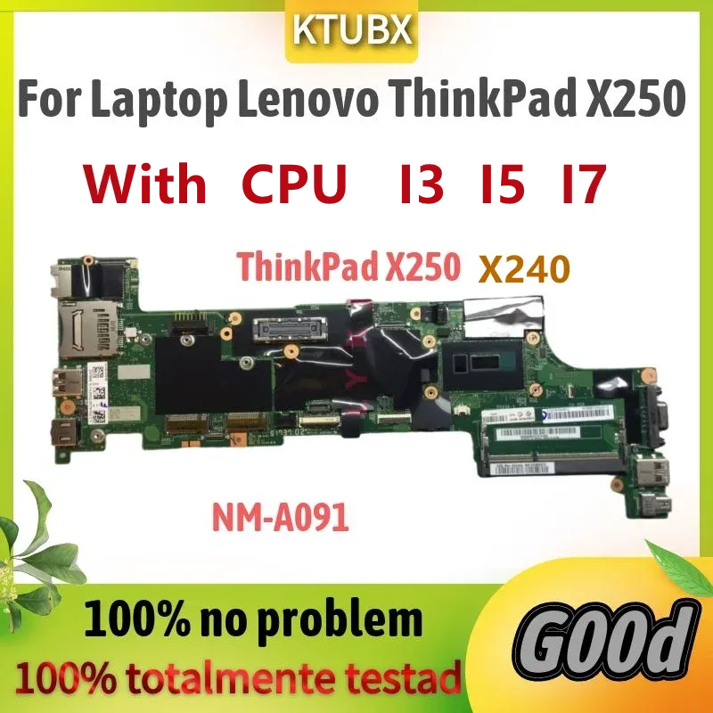 Placa -mãe Viux1 NMA091 PrainBoard.PE Lenovo ThinkPad X240 X250 Laptop Managem