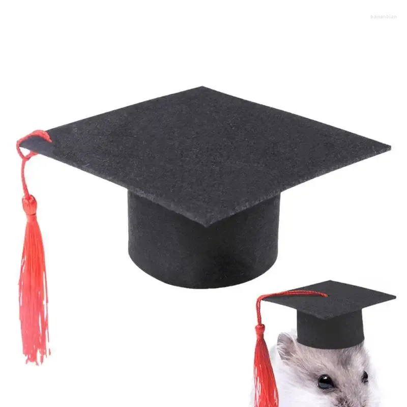 Hundebekleidung Graduierung Hut lustige Haustier -Grad -Kostümhüte mit rotem Quasten Katzenurlaubsfeiern Accessoire