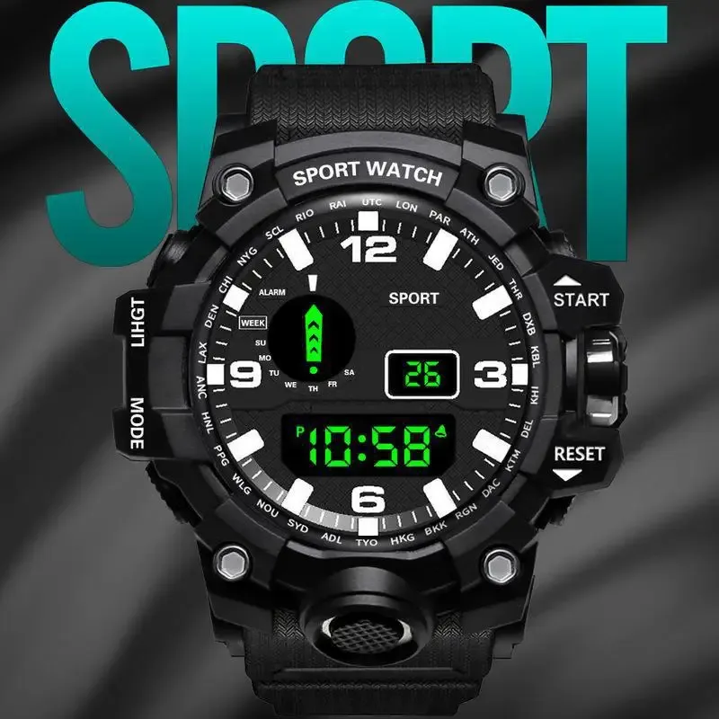 Смотреть Dixsg Multifunction Smart Watch водонепроницаемые светодиодные цифровые электронные часы светодиодные подсветки для мужчин на открытом воздухе
