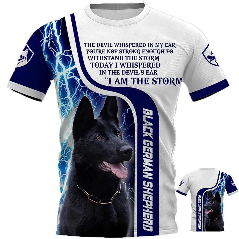 Nueva camiseta para hombres de verano Shepherd alemán 3d tendencia guapo impresa manga corta o cuello súper moda camiseta casual 6xl