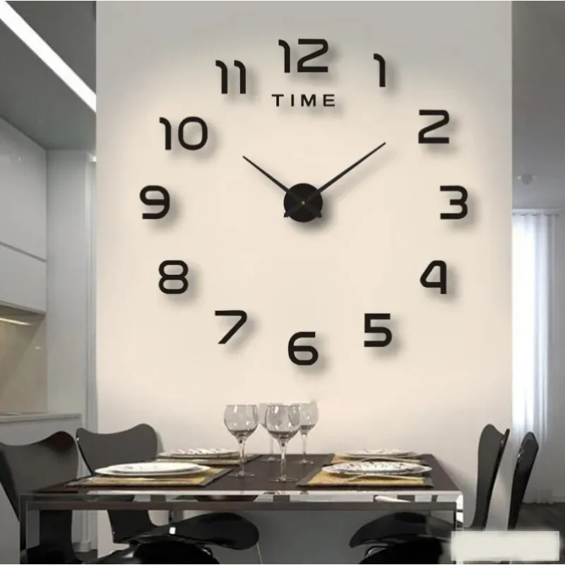 3D -Spiegelnummer Wanduhr Aufkleber 40 cm moderne Design Digital Wanduhren für häusliche Kunst Wohnzimmer Büro Dekoration Uhr