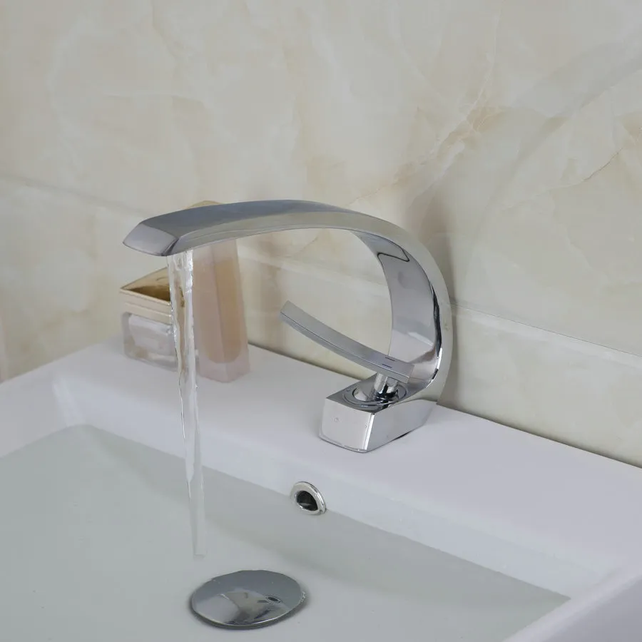 Kemaidi Nouveau bassin de bain robinet en laiton robinet chromé brosse nickel mixeur de pavé